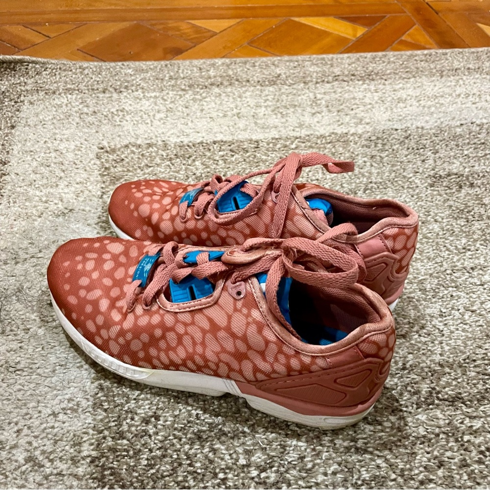 Adidas originals torsion zx flux pink peach running shoes sneakers
